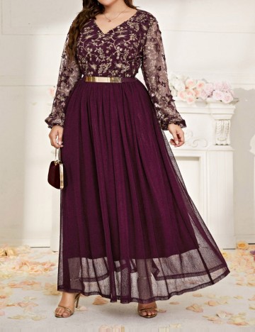 Rochie de ocazie Shein Curve+, vișiniu