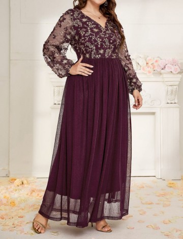 Rochie de ocazie Shein Curve+, vișiniu