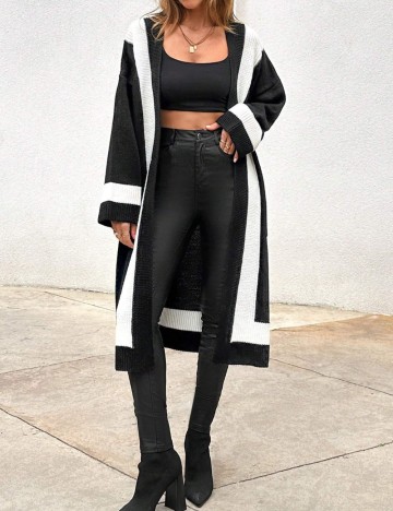 Cardigan lung Shein, negru