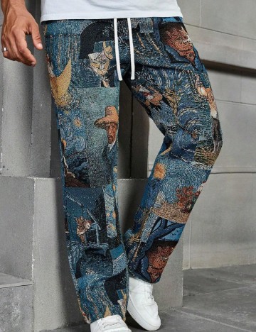 Pantaloni Shein MANFINITY, albastru