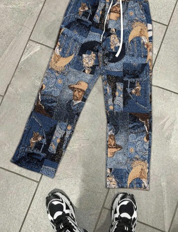 Pantaloni Shein MANFINITY, albastru
