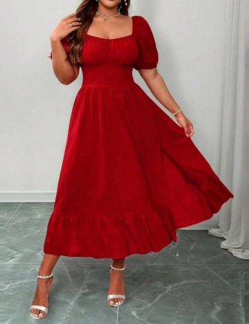 Rochie midi Shein Curve+, roșu