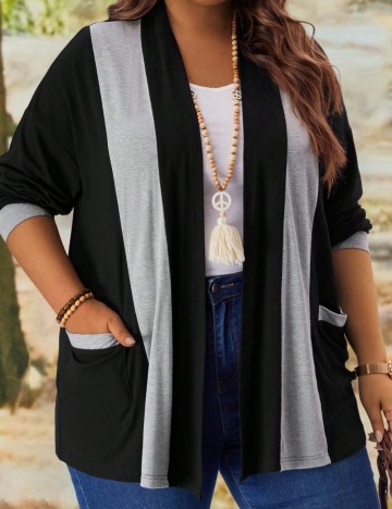 Cardigan Shein Curve+, mix culori