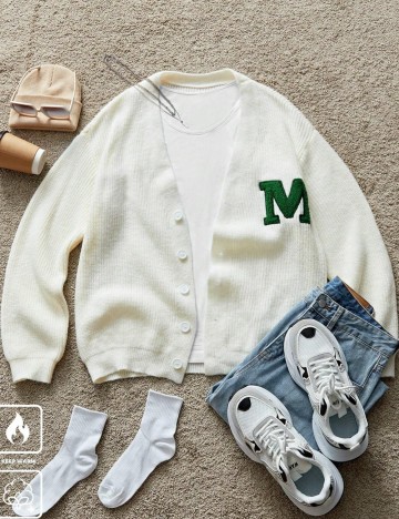 Cardigan Shein MANFINITY, crem
