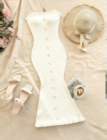 Rochie maxi Shein, crem