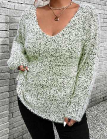 Pulover Shein Curve+, verde