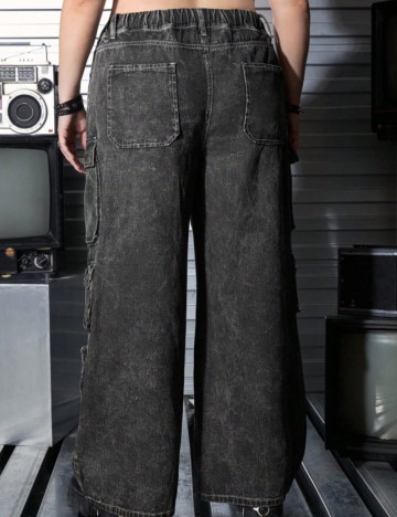 Pantaloni Shein Romwe, negru
