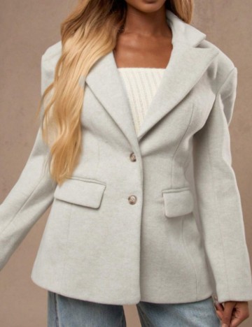 Palton scurt Shein Missguided, crem