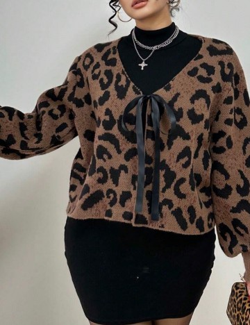 Cardigan Shein Curve+, maro