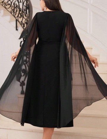Rochie midi Shein Curve+, negru