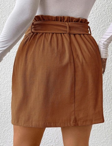 Fustă mini Shein Curve+, maro
