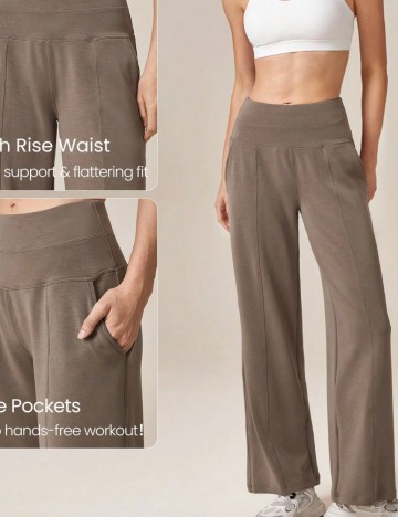 Pantaloni Shein GLOWMODE, maro