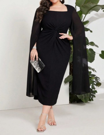 Rochie midi Shein Curve+, negru