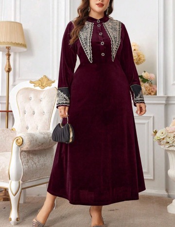 Rochie midi Shein Curve+, vișiniu