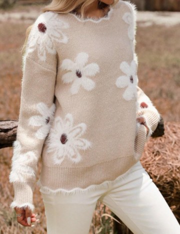 Pulover Shein Curve+, crem