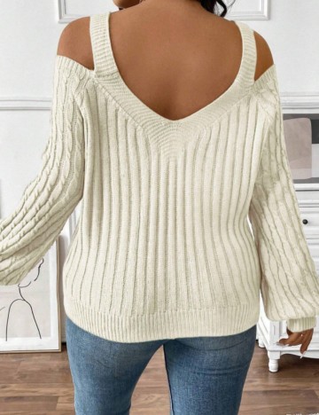 Pulover Shein Curve+, crem