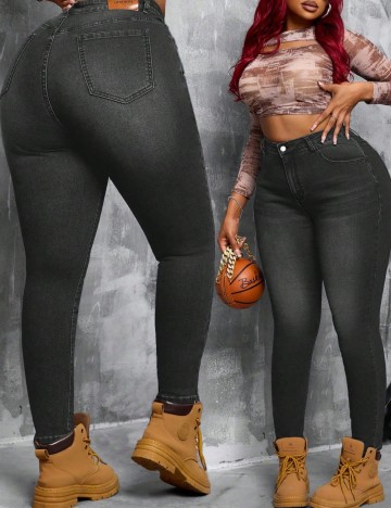 Jeans Shein Curve+, negru