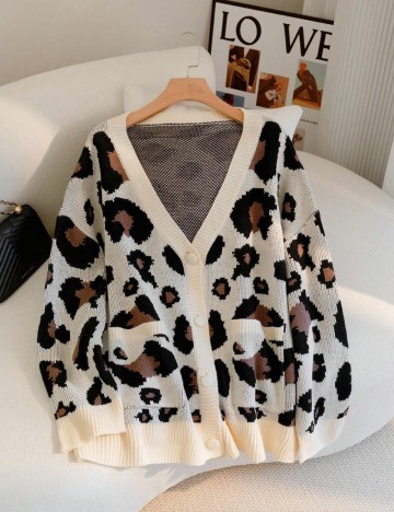Cardigan Shein Curve+, mix culori