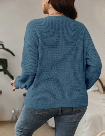 Pulover Shein Curve+, albastru