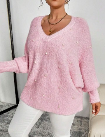 Pulover Shein Curve+, roz