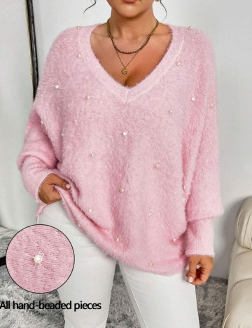 Pulover Shein Curve+, roz
