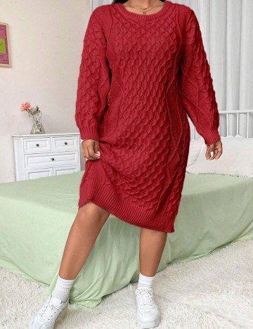 Rochie midi Shein Curve+, roșu