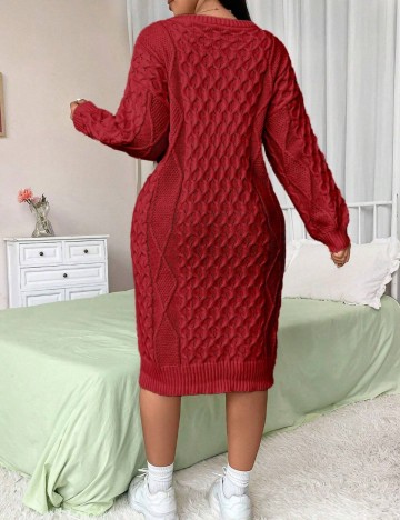 Rochie midi Shein Curve+, roșu