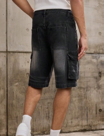 Pantaloni scurți de blugi Shein X, negru