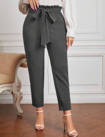 Pantaloni Shein Curve+, gri
