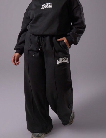 Pantaloni sport Shein Curve+, negru