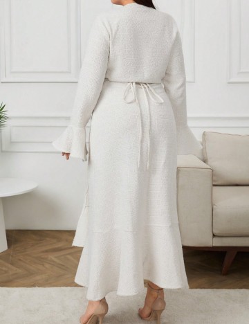 Rochie maxi Shein Curve+, crem