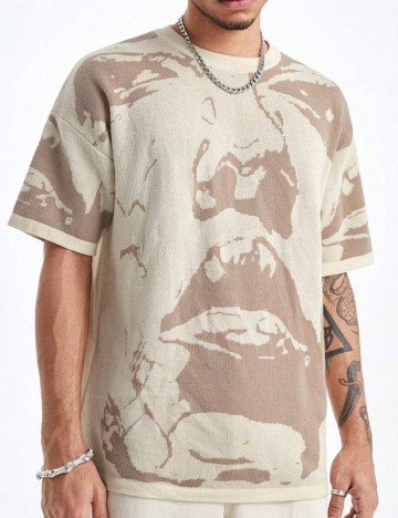 Tricou Shein MANFINITY, bej