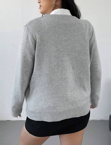 Pulover Shein Curve+, gri