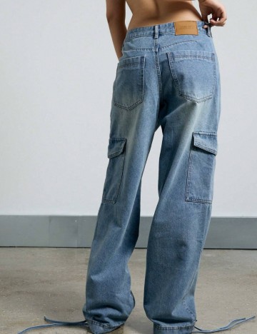 Jeans Shein AIIRZ, albastru
