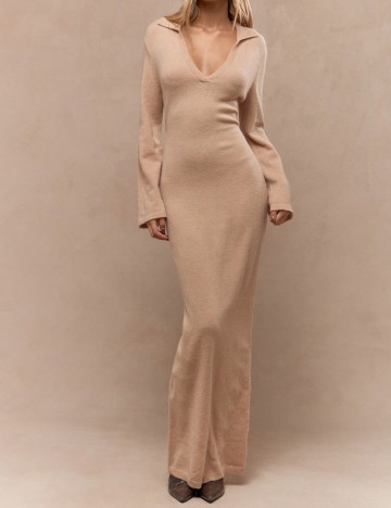 Rochie maxi Shein Missguided, bej