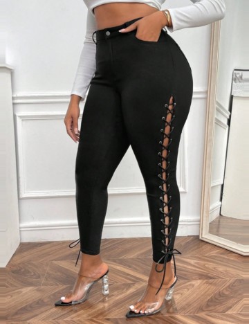 Pantaloni Shein Curve+, negru