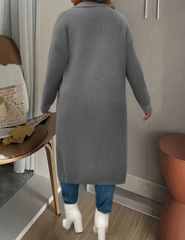Cardigan lung Shein Curve+, gri