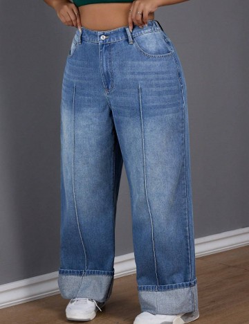 Jeans Shein Curve+, albastru