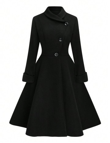 Palton Shein Curve+, negru