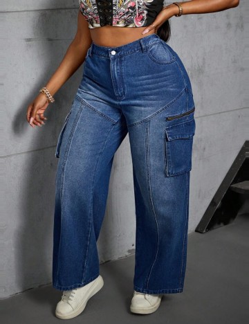 Jeans Shein Curve+, albastru