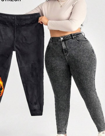 Jeans Shein Curve+, negru