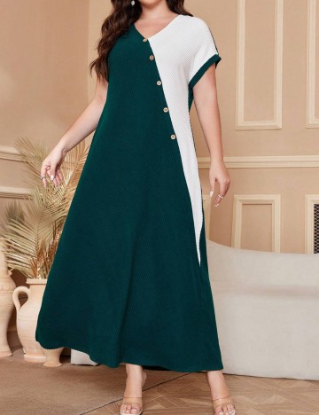Rochie midi Shein Curve+, verde