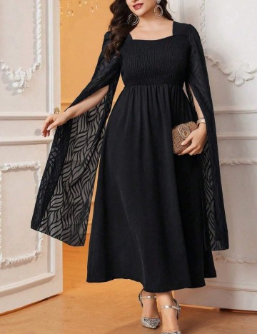 Rochie maxi Shein Curve+, negru