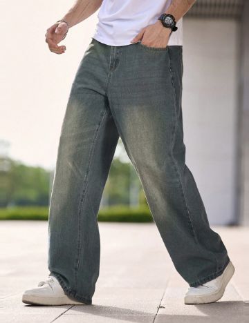 Jeans Shein MANFINITY, albastru