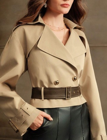 Trench scurt Shein Anewsta, bej