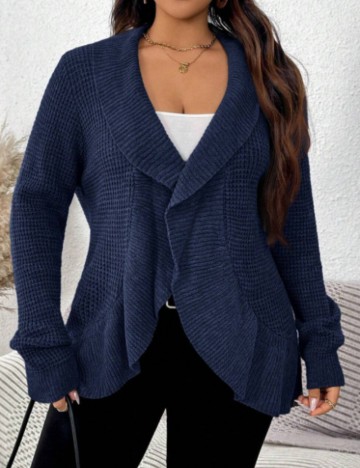 Cardigan Shein Curve+, albastru