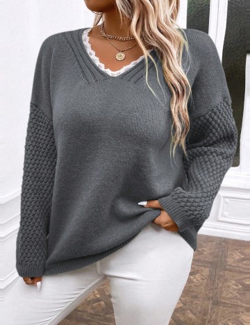 Pulover Shein Curve+, gri
