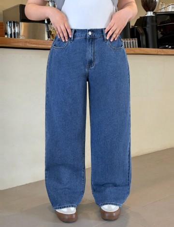 Jeans Shein Curve+, albastru