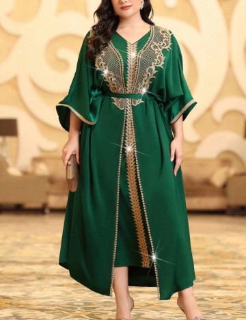 Set Rochie și Cardigan Shein Curve+, verde