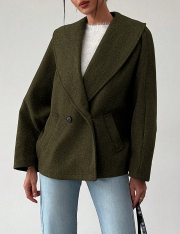 Palton scurt Shein, verde